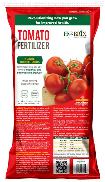 HyrBRIX® Tomato Fertilizer 45 lb Bag - 40 per pallet - Fertilizers